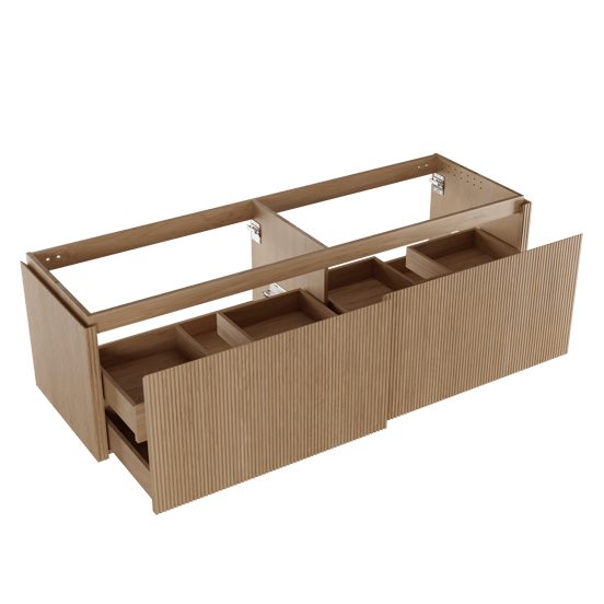 Balmani Eclips zwevende wastafelonderkast 180 x 55 cm natuur eiken 4 lades vert. sym. Groef