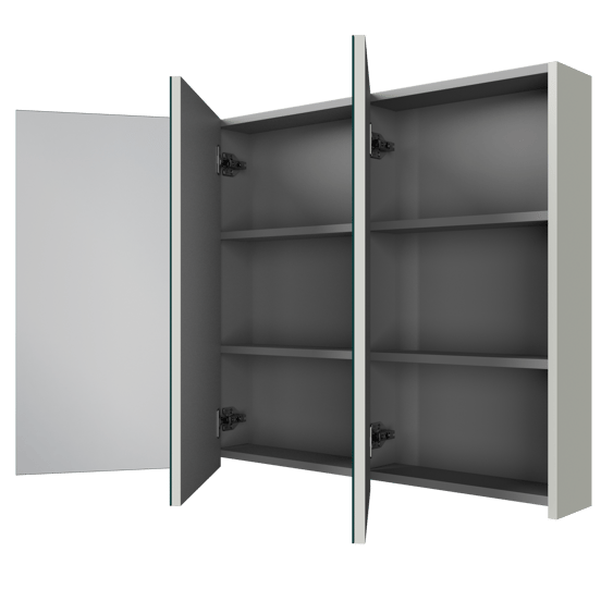 Linie Montro Spiegelschrank Bad: 120 x 75 cm, Greige