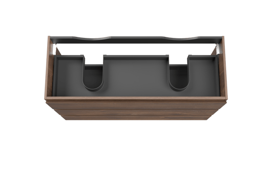 Linie Lado meuble sous-vasque a poser 120 x 46 cm chêne brun 3 tiroirs