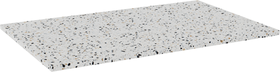 Balmani Stretto Einzel Waschtischplatte Bianco Nero Terrazzo 90 x 55 cm