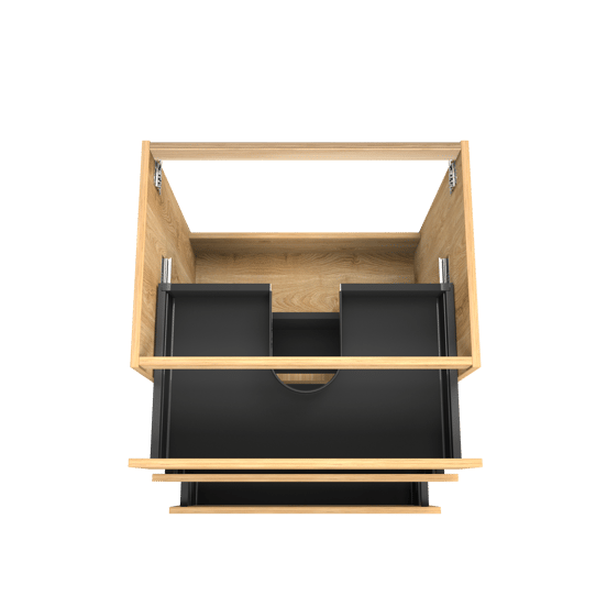 Balmani Lucida meuble sous-vasque a poser 75 x 55 cm chêne brut 3 tiroirs