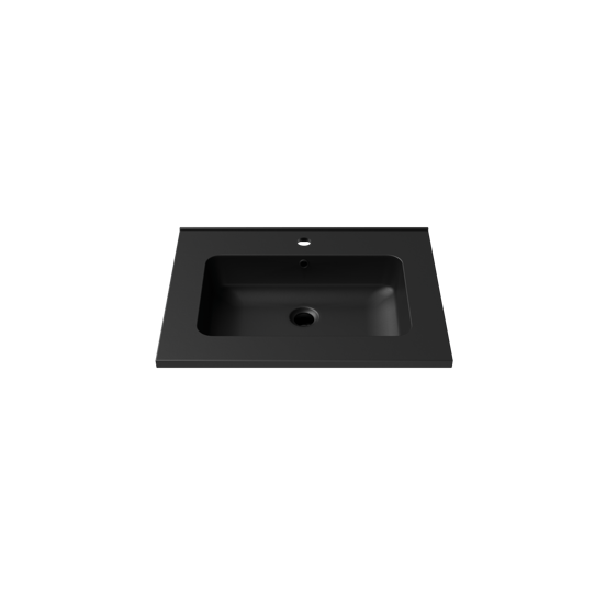 Linie Vano enkele wastafel Mat Zwarte composietmarmer 60 x 46 cm