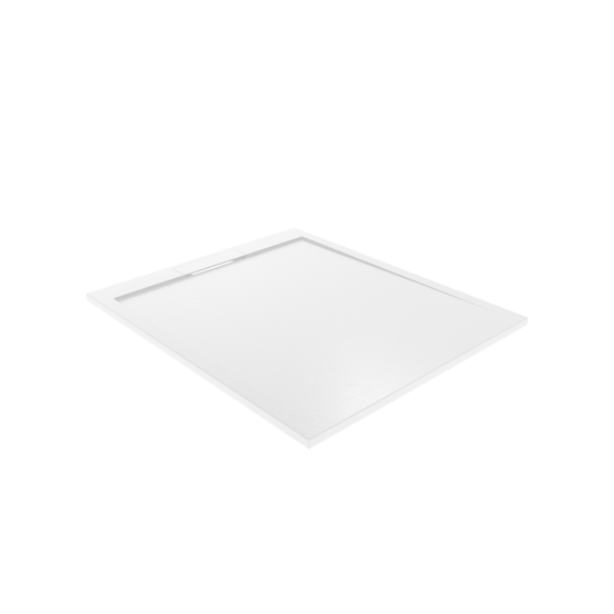 Balmani Indus douchebak 120 x 100 cm composietmarmer mat wit leisteenstructuur