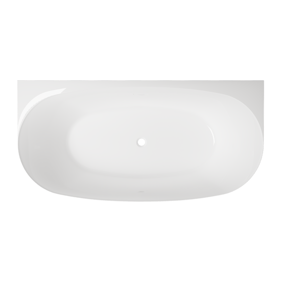 Luca Varess Sutilo halfvrijstaand bad 160 x 75 cm acryl Glanzend Wit