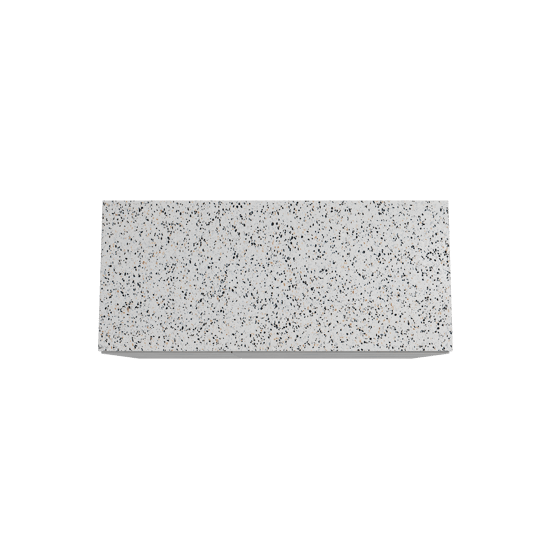 Storke Edge meuble salle de bains à poser 120 x 52 cm béton gris foncé avec Tavola tablette simple ou double en blanc/noir mat terrazzo