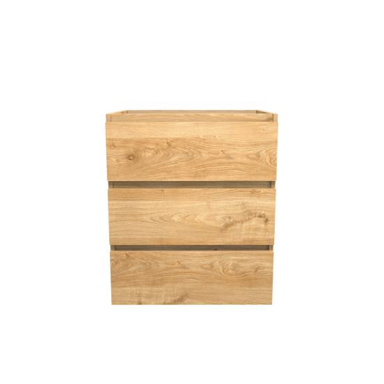 Balmani Lucida staande wastafelonderkast 67,5 x 55 cm ruwe eik 3 lades