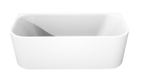 Luca Varess Mezzo halb freistehende Badewanne: 180 x 80 cm, Acryl, Weiß glänzend