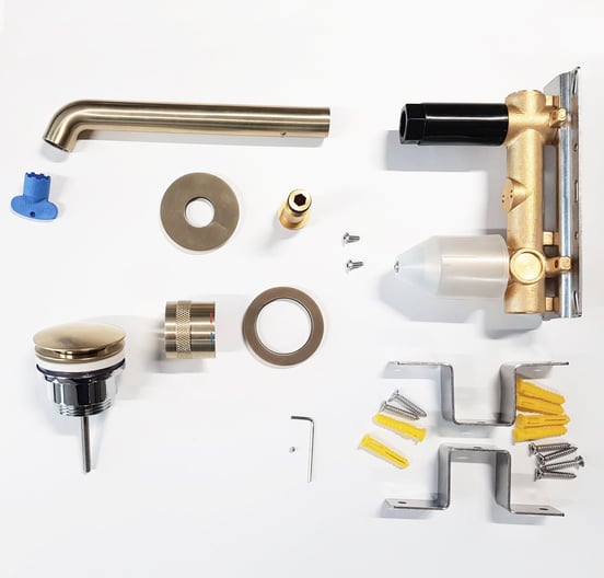 Blaufoss Pavilion inbouw wastafelkraan Brushed Champagne Gold