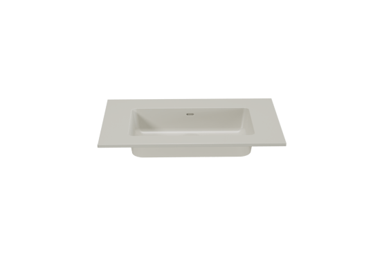 Storke Diva enkele wastafel mat zijdegrijze top solid 75 x 52 cm