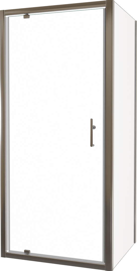 Linie Cadiz paroi de douche avec porte pivotante et paroi latérale fixe, 80 x 80 cm, verre transparent, profil chrome brossé