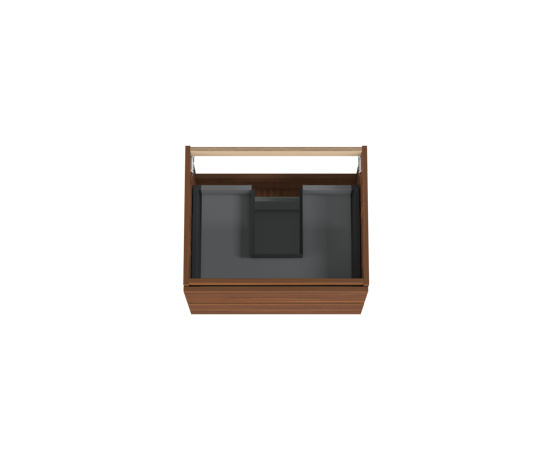 Balmani Lucida hängender Waschbeckenunterschrank: 67,5 x 55 cm, Amerikanischer Nussbaum, 2 Schubladen