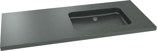 Balmani Napoli asymmetrisch rechtse wastafel verzoete graniet 135 x 55 cm