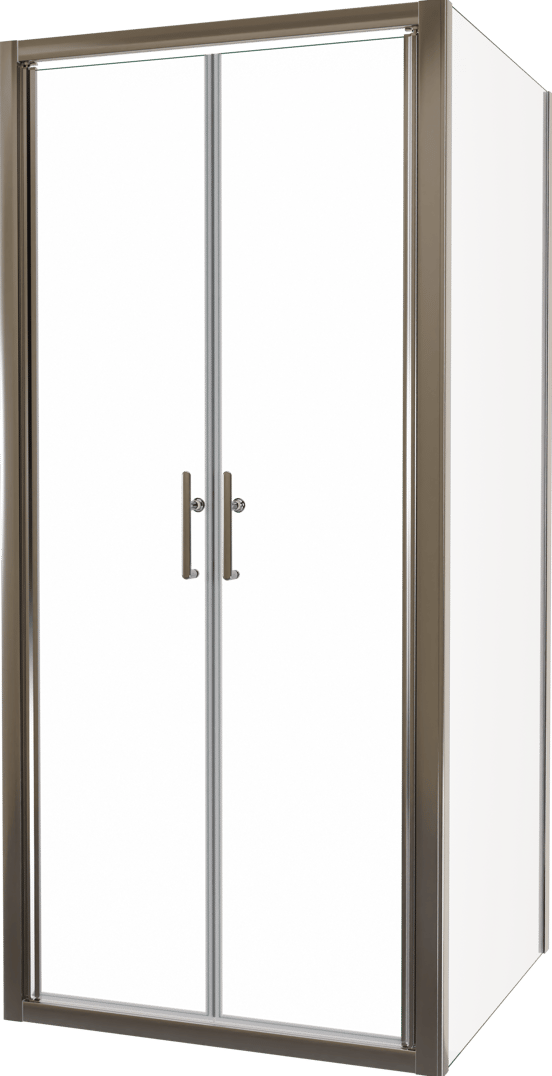 Linie Cadiz paroi de douche avec porte battante et paroi latérale fixe, 90 x 90 cm, verre transparent, profil chrome brossé