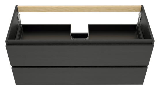 Balmani Lucida meuble sous-lavabo suspendu 120 x 55 cm chêne noir 2 tiroirs