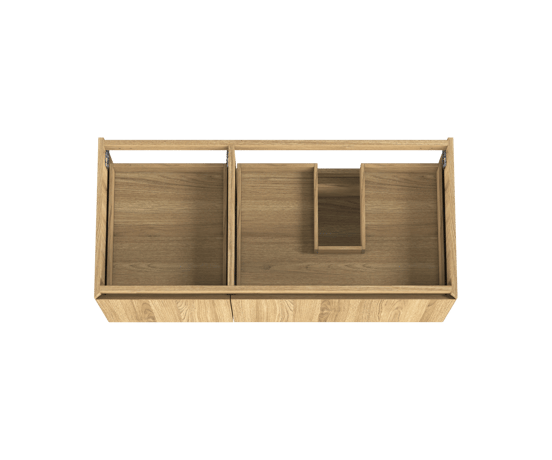 Balmani Idra meuble sous-lavabo suspendu 120 x 55 cm asymétrique droite placage chêne naturel 4 tiroirs