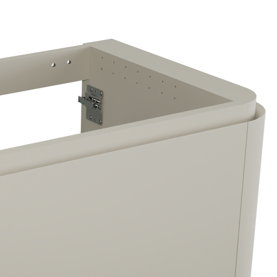 Balmani Moon hängender Waschbeckenunterschrank: 100 x 55 cm, Seidengrau, 2 Schubladen