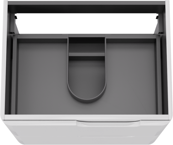 Linie Curvo zwevende wastafelonderkast 60 x 46 cm Hoogglans Wit 2 lades