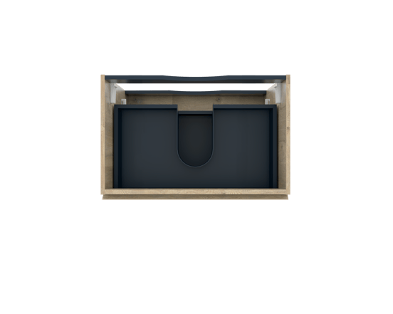 Linie Lado hängender Waschbeckenunterschrank: 70 x 46 cm, Eiche Natur, 2 Schubladen