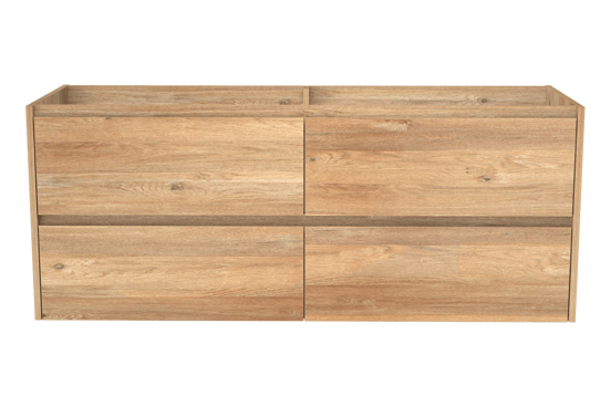 Storke Seda meuble sous-lavabo suspendu 150 x 52 cm chêne brut 4 tiroirs