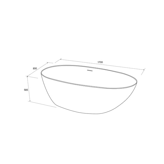 Luca Varess Uovia ovaal vrijstaand bad 170 x 85 cm acryl mat wit