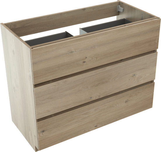Storke Edge staande wastafelonderkast 105 x 52 cm ruw eiken 3 lades