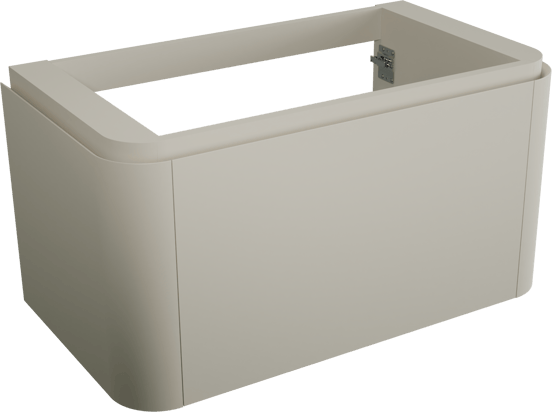 Balmani Moon hängender Waschbeckenunterschrank: 100 x 55 cm, Seidengrau, 2 Schubladen