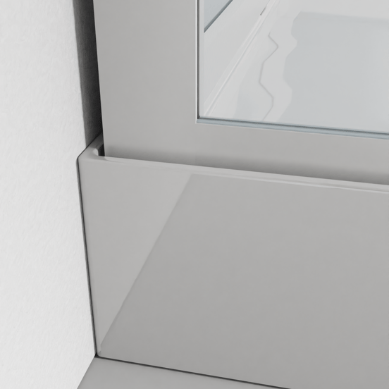 Luca Varess Talan douchecabine met schuifdeuren 80 x 80 cm helder glas met mat gestreepte strook glanzend wit profiel