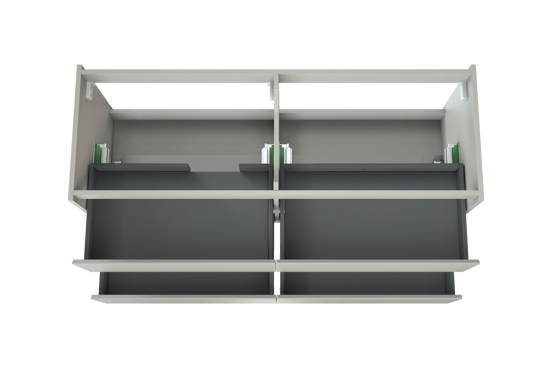 Storke Seda zwevend wastafelonderkast 150 x 52 cm mat wit 4 lades