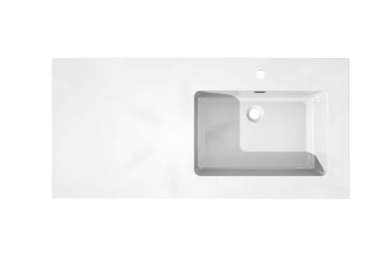 Storke Diva asymmetrisch rechtse wastafel glanzend composiet marmer 110 x 52 cm combinatie kast 45 cm