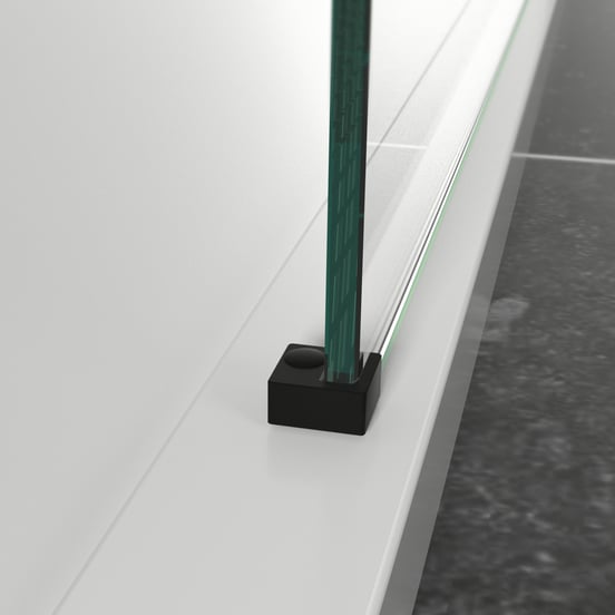 Linie Walk-In Walk-In Dusche: 90 x 200 cm, Klarglas, Schwarzes Profil, matt