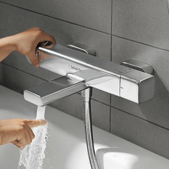 Hansgrohe Ecostat E Coolcontact Thermostat-Badewannenarmatur: Chrom Glänzend