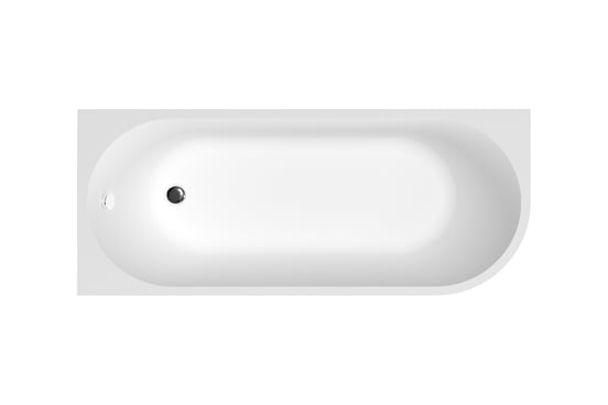 Linie Paulo eenpersoons hoekbad links 170 x 70 cm acryl mat wit