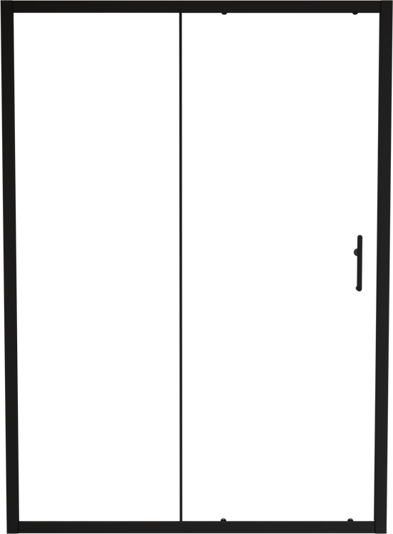 Linie Cadiz douche schuifdeur 140 cm x 190 cm Helder glas mat zwart profiel
