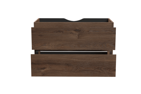 Linie Lado meuble sous-lavabo suspendu 90 x 46 cm chêne brun 2 tiroirs