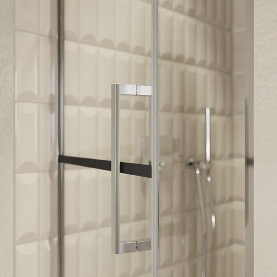 Balmani Senses Design douche draaideur links 90 cm x 210 cm Lined glas, Chroom profielen