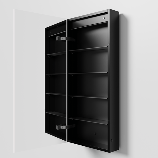 Balmani Mara armoire de toilette lumineux et anti-buée 45 x 100 cm Noir Mat