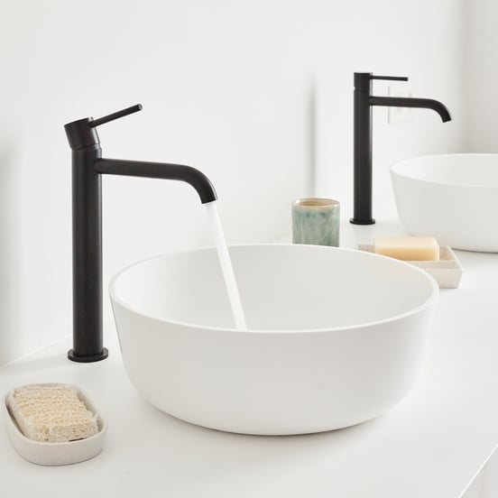 Blaufoss Round S robinet de lavabo haut noir mat
