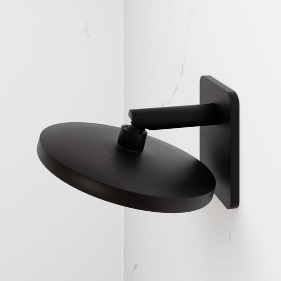 Blaufoss Onos 250 Duschkopf 25 cm, Wandmontage, mit Brausearm, Schwarz matt