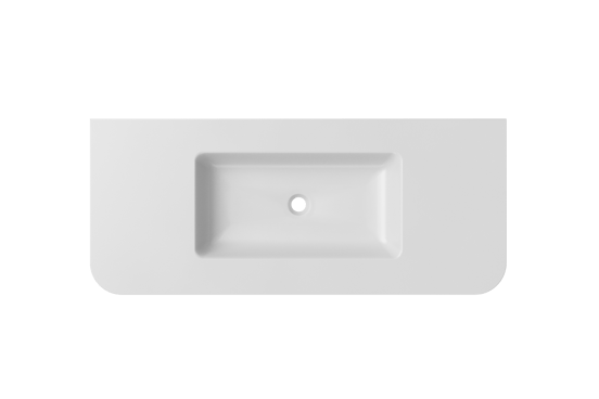 Balmani Moon Einzelwaschtisch matt weiße Solid Surface 130 x 55 cm
