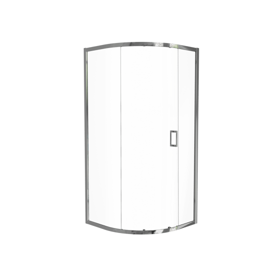 Luca Varess Vidor coin douche quart de rond avec porte coulissante 90 x 90 cm verre transparent profil chrome brillant