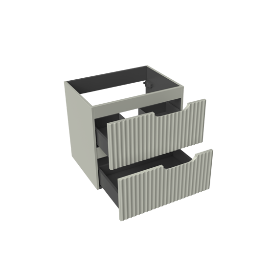 Linie Ribbo meuble sous-vasque suspendu 60 x 46 cm greige 2 tiroirs