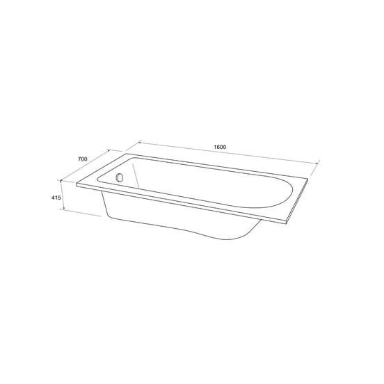 Luca Varess Rosala eenpersoons inbouwbad 160 x 70 cm acryl mat wit
