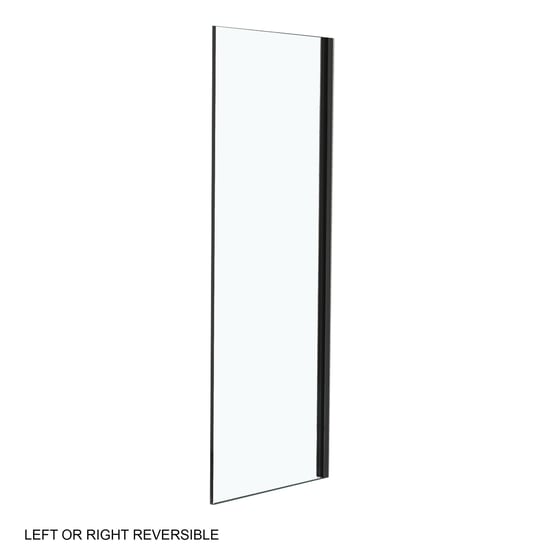 Luca Varess Morano douchecabine met schuifdeur en vaste zijwand 160 x 80 cm helder glas mat zwart profiel - zijpaneel