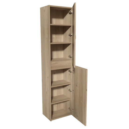 Storke Edge Badhochschrank: Hängend, Eiche rustikal, 40 x 30 x 170 cm