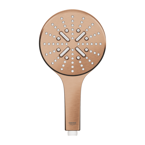 Grohe Rainshower Smartactive 130 Handbrause: 3jet, Brushed Warm Sunset