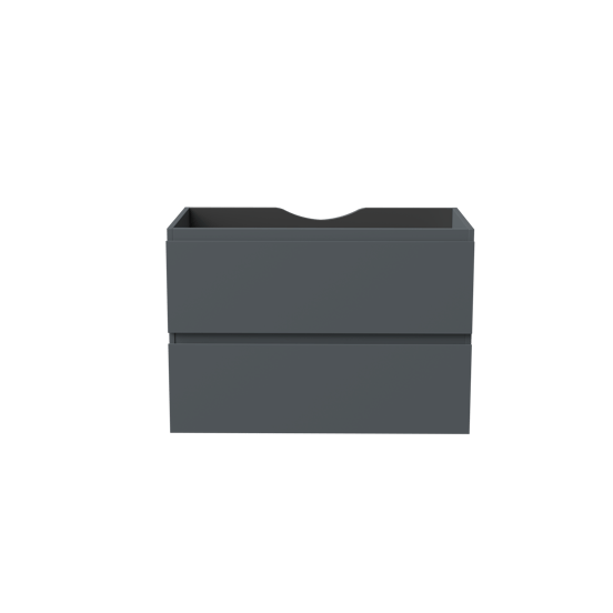 Linie Lado meuble sous-lavabo suspendu 80 x 46 cm bleu anthracite 2 tiroirs