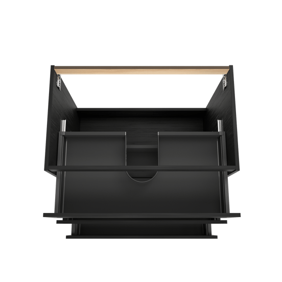 Balmani Lucida meuble sous-lavabo a poser 90 x 55 cm chêne noir 3 tiroirs