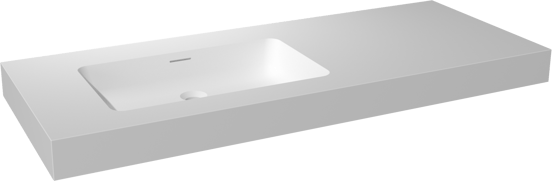 Storke Mata High asymmetrisch linkse wastafel matte Solid Surface 130 x 52 cm