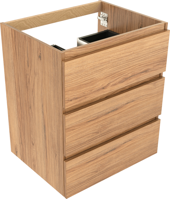 Balmani Lucida meuble sous-vasque a poser 67,5 x 55 cm teck 3 tiroirs