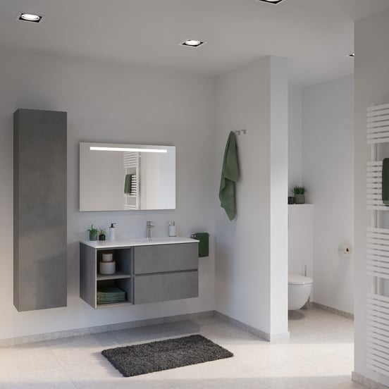 Storke Lucio rechthoekig badkamerspiegel 100 x 65 cm met spiegelverlichting en anti-damp